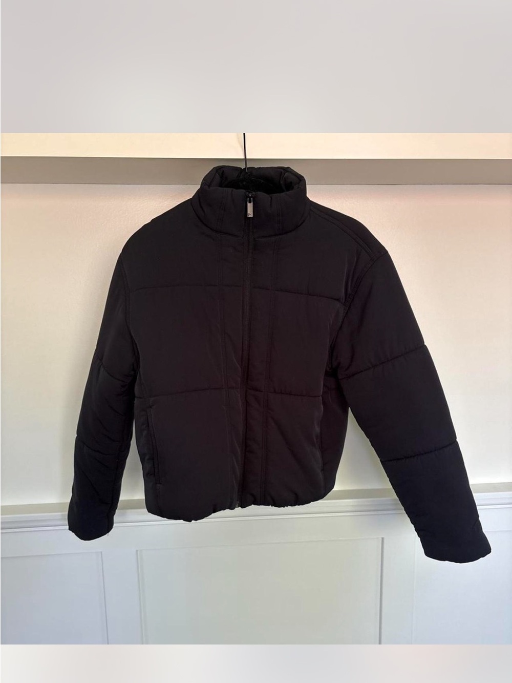 Black Puffer Jacket - Classic Quilted Design